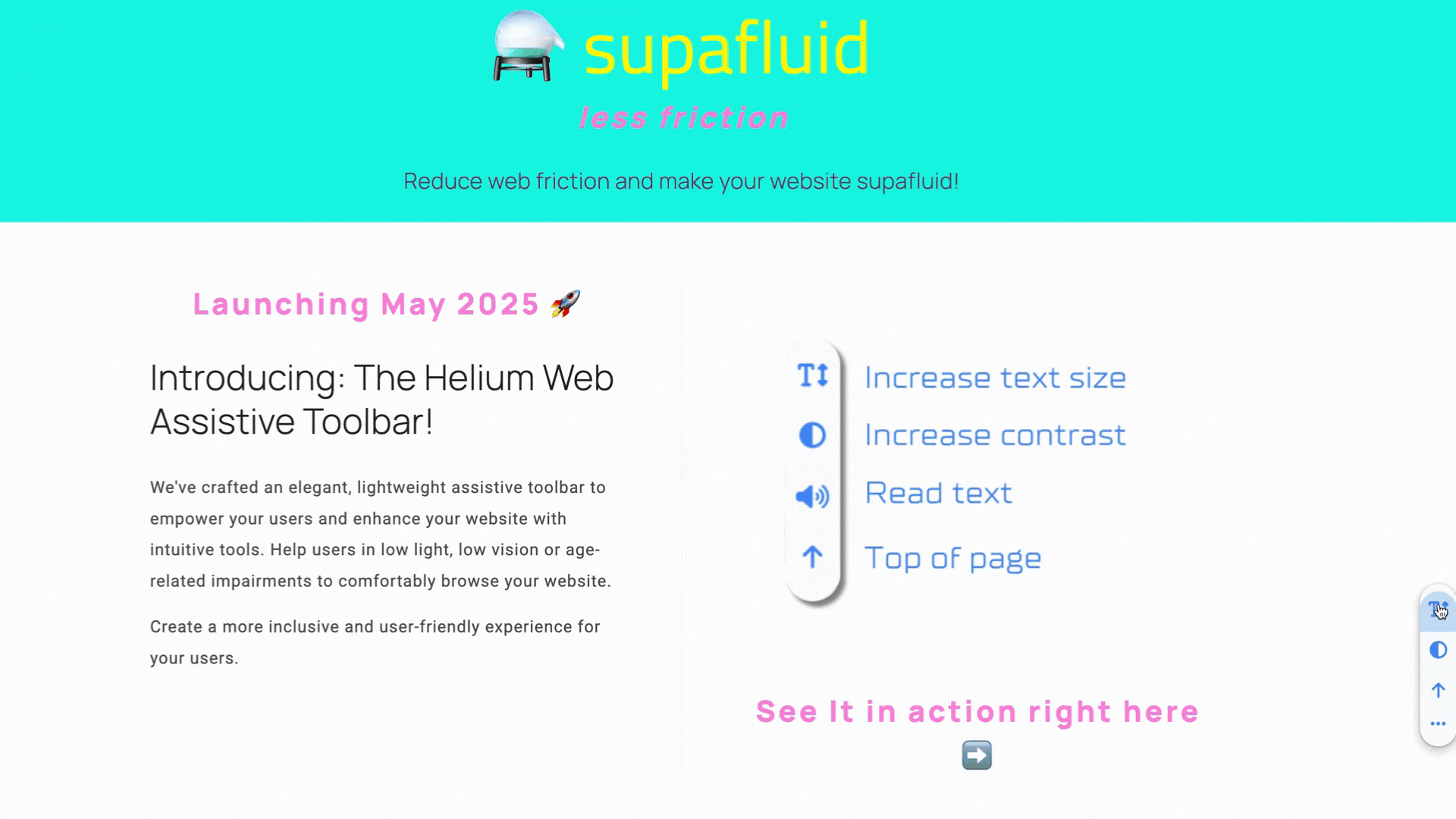 Shows button for more tools